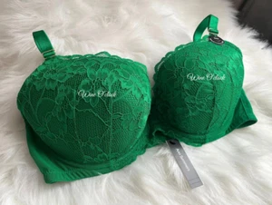 Ann Summers Sexy Lace New Padded Push Up Plunge Bra Green Sizes 32A~44G - Picture 1 of 11