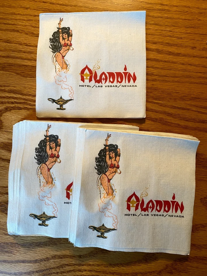 ALADDIN CASINO HOTEL LAS VEGAS NAPKINS VINTAGE 35 OF THEM - Image 1 of 1
