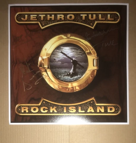 SIGNED IAN ANDERSON MARTIN BARRE DEE PALMER 12x12 JETHRO TULL ROCK ISLAND PRINT Cover