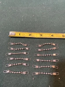 12 Vintage Monel Bead Chain Tackle No. 63 35 lb test Swivels Snap On Both Ends - Picture 1 of 1