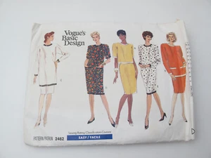 Vogue Sewing Pattern 2462 VTG 90' Misses Dress Tunic Top Skirt Sizes 8-12 cut(U) - Picture 1 of 8