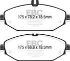 EBC Ultimax Front Brake Pad for Mercedes C Class W205 C300 TD Hybrid 231HP (14&gt;)