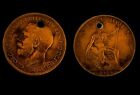 King George V Farthing Coin Dated 1914 BRITT Spaced TT Lucky Charm Fortune Holed
