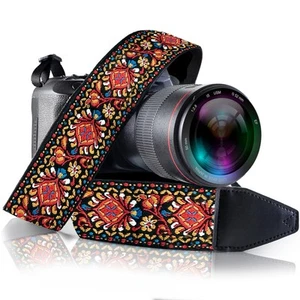 Camera Strap for All Dslr Camera. Red Vintage Woven Embroidered Elegant Universa - Picture 1 of 9