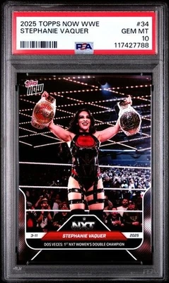 2025 Stephanie Vaquer Topps Now #34 WWE Graded PSA 10 GEM MINT - Image 1 of 2