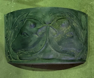 "Antigua estufa Kenwood de hierro fundido panel elevado 2 vacas y maíz 27"" de ancho" - Imagen 1 de 5