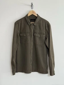 Allsaints “Spotter” Distressed Look Shirt/Overshirt /Shacket Green Large - Picture 1 of 12