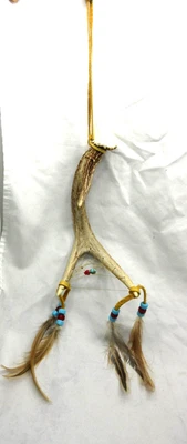 Atrapasueños con cuerno hecho en nativos americanos, atrapasueños, turquesa, certificado de autenticidad #ADC-12 Foto 1 de 4