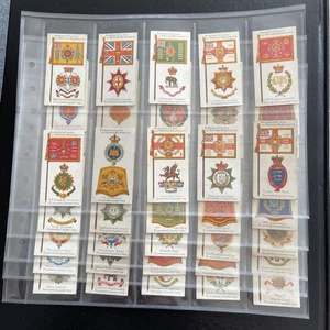 Players Cigarette Cards, BADGES & FLAGS Of BRITISH REGIMENTS, Set Of 50 “ Brown” - Picture 1 of 11