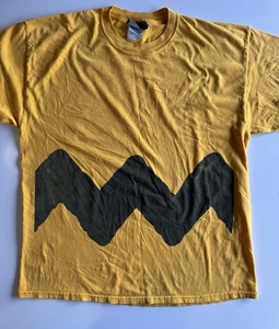 Vintage Peanuts Charlie Brown Yellow Shirt XL Snoopy Collection M&O Knits - Picture 1 of 5