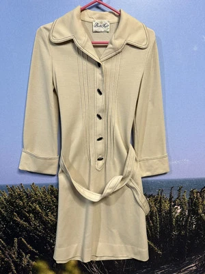 Винтажное коричневое шерстяное/полиэтиленовое платье 70 Butte Knick размер XS - Изображение 1 из 4