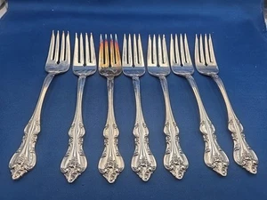 Menge 7 International Deep Silver ORLEANS Versilbert Salatgabeln 6 7/8" - Bild 1 von 6