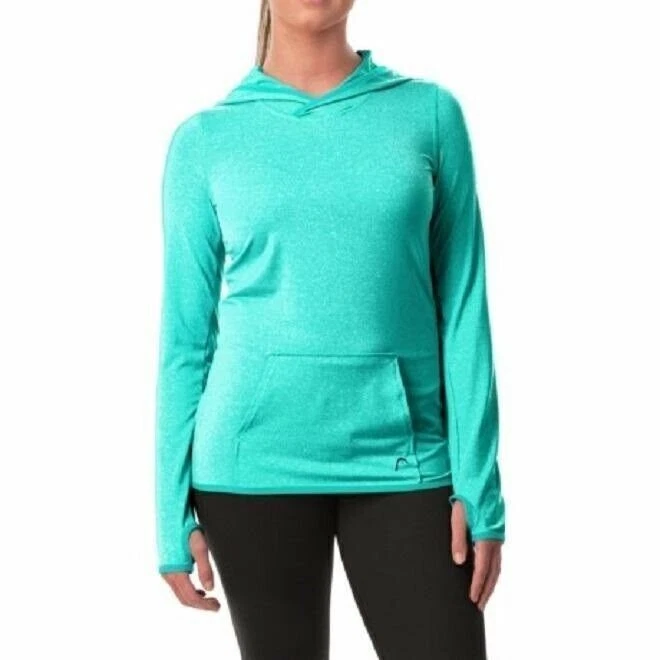 全新 头部 女式 绿色 Heathered 连帽套衫上衣 大号 修身版型 50 美元 — 第 1/1 张图片