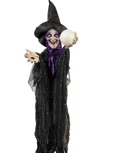 71" Halloween Hanging Talking Animatronics Witch With Sound Activated, Glows - Picture 1 of 9