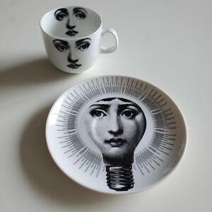 VTG 1950s 60s Fornasetti Tema E Variazioni #83 Porcelain Tea Cup & Saucer