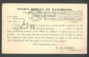 1907 PC NY POORS MANUAL OF RAILROADS PART OF STANDARD & POORS? - Picture 1 of 1