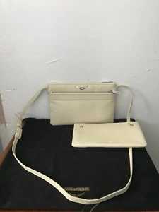 NEW Zadig & Voltaire Stella Wings Leather Crossbody Flash Cream Detachable Pouch - Picture 1 of 14