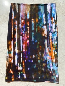 McQ by Alexander McQueen Abstract Multicolor Stretch Back Zip Pencil Skirt S - Picture 1 of 11