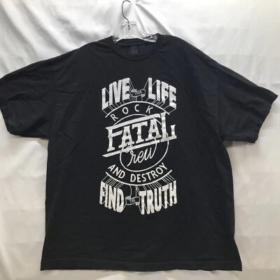 Fatal Clothing Co. Camiseta para hombre Fatal Crew XXL Live Your Life Find The Truth Rock & Foto 1 de 4