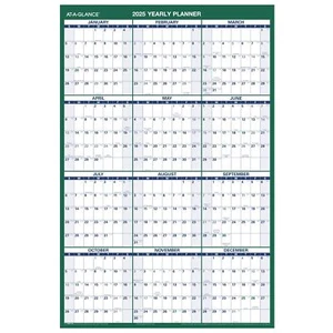 AT-A-GLANCE 2025 Erasable Calendar Dry Erase Wall Planner 24" x 36" Large Ver... - Picture 1 of 5