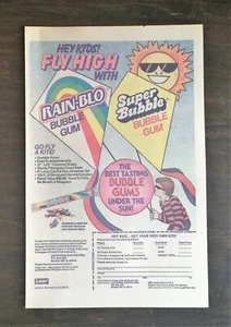 1987 Rain-Blo & Super Bubble Bubble Gum Full Page Original Color Ad - Picture 1 of 1