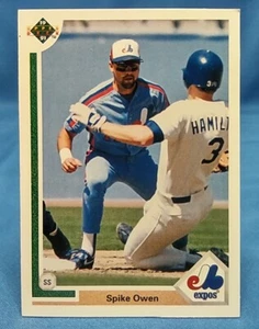 Cubierta superior 1991 Montreal Expos Spike Owen #189 - Imagen 1 de 2