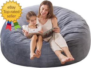 Large Bean Bag Chair for Adults/Kids with Filling, 3 Ft Memory Foam Bean Bag Cha - Picture 1 of 7