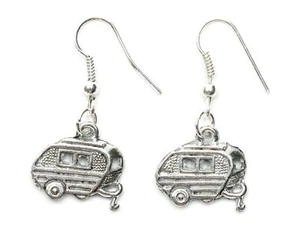 Wohnwagen Ohrringe Miniblings Wohnmobil Fahrzeug Zelten Camper Camping silber - Bild 1 von 4