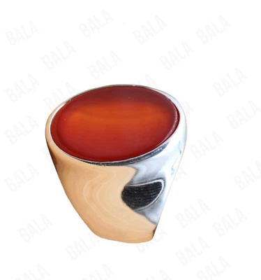 Men's Red Agate Sterling Silver Ring Handmade Gemstone Vintage Statement Foto 1 de 4