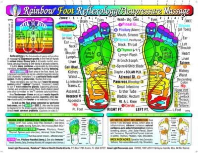 Rainbow® FOOT Reflexology/Acupressure Massage CHART/Sm Poster/Lg Card-InnerLight - Image 1 of 4