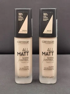 2xCatrice ALL Matt SHINE CONTROL MAKE UP 002 N Neutral Ivory Je 30ml Neu - Bild 1 von 2