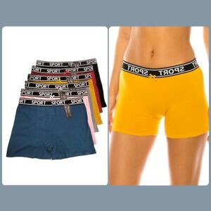 Women Soft Cotton Sports Boxer Brief Shorts Boyshorts Underwears Panties S-5XL
