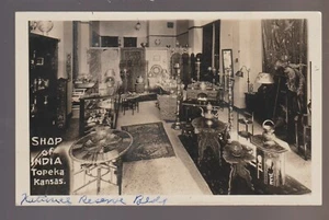 Topeka KANSAS RPPC c1920s INTERIOR STORE Shop Of India NATIONAL RESERVE BLDG KS - Picture 1 of 2
