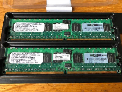 HP 345113-051 2GB total 2x1GB PC2-3200R ECC Reg 240-Pin RAM Memory Smart Modular - Image 1 of 3