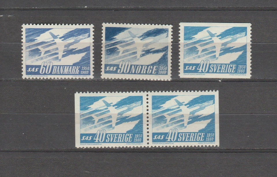 S37033 Europa Norden 1961 MNH 5 países 5v SAS Foto 1 de 1
