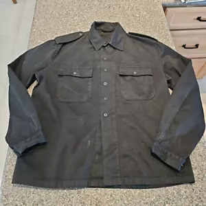 Begetex ABL VTG Black Long Sleeve Snap Up Shirt 1984 Euro Military 52M M? NWOT - Picture 1 of 13