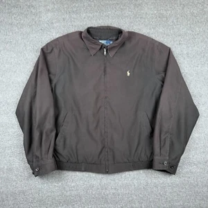 Giacca Vintage Polo Ralph Lauren Harrington Uomo Media Nera Full Zip Bomber - Foto 1 di 8