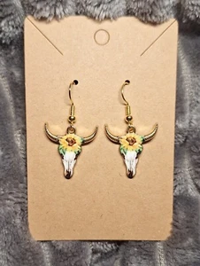 Rustikale Kuh Ohrring Paar - Bild 1 von 1
