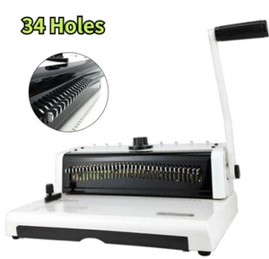 Manual Calendar Spiral Coil Paper Punching Binding Machine 34 Holes Binder A4 - Picture 1 of 13