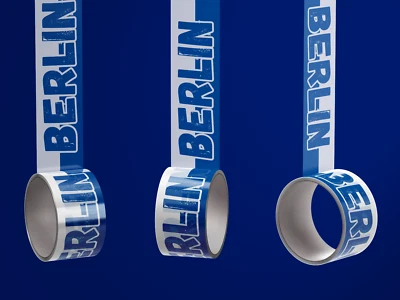 FAN-KULTUR XPERIENCE Berlin Klebeband/ Fußball Fanartikel/ PVC Klebebandrolle - neu - 50 mm x 60 m