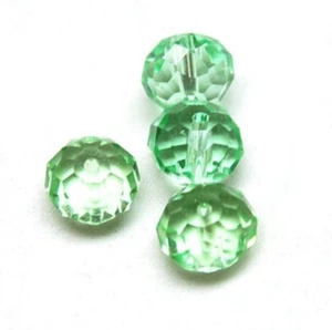5 Stck. 14x11 mm Groß Funkelnd Grün Flach Rund Rondelle Kristall Perlen Zum Selbermachen Handwerk - Bild 1 von 1