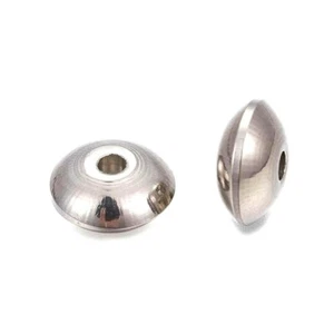 20 Stainless Steel 8x4mm Smooth Rondelle Beads Silver Bead Spacer Findings - Picture 1 of 1