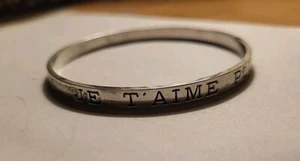 Bracciale Je T'aime Parole Francesi Argento Sterling Ti Amo Bracciale Caralee - Foto 1 di 11