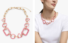 New WT Pale Pink/Gold Resin Link Necklace By John Lewis 