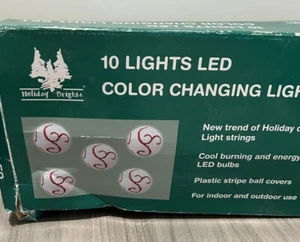 Holiday Bright 10 Lights Led Color Changing Balls Lights. Set Of 2 - Picture 1 of 7