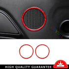 For Ford Mustang Shelby 2015-21 Red Carbon Fiber Inner Door Speaker Frame Cover