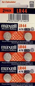 LR44 Maxell (6 piece) LR44 MAXELL A76 L1154 AG13 357 New Alkaline Battery - Picture 1 of 3