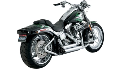 Vance & Hines Shortshots Staggered Chrome Exhaust 1986-2011 Harley Softail - Image 1 of 2