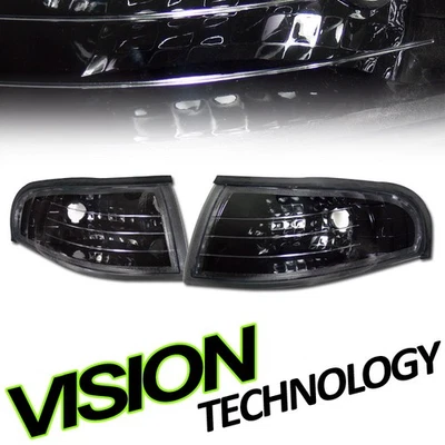 Black Turn Signal Parking Corner Lights Pair K2 For 94-98 Ford Mustang GT Cobra - Image 1 of 2