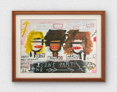 Kurt Cobain Face 12" X 16" Modern Abstract Expressionism Original Acrylic Art - Image 1 of 4